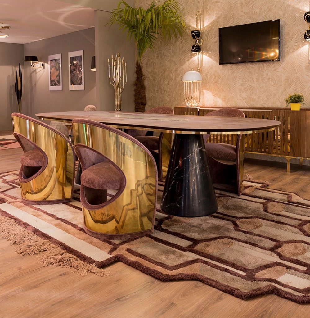 dinner table design rug